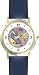 Torah Scroll & Menorah Plate Judaica Jewish Theme - WATCHBUDDY&reg; DELUXE TWO-TONE THEME WATCH - Arabic Numbers - Blue Leather Strap-Size-Large ( Men's Size or Jumbo Women's Size )