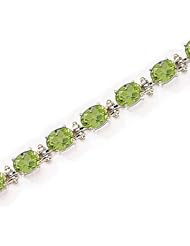 14kt Yellow Gold Oval Peridot and Diamond Bracelet