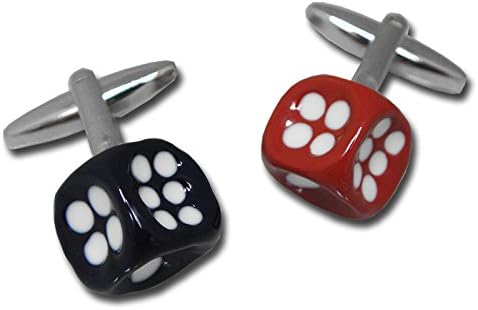The British Belt Company Red & Navy Dice Cufflinks