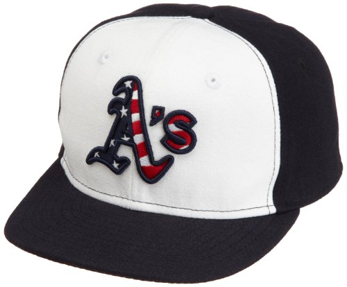 New Era MLB Youth Oakland Athletics 2011 Stars And Stripes 5950 (Navy/White, 6 1/2)