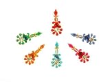 Self Adhesive Indian Bindi Dots Bollywood Belly Dance Tattoo Body Art and Crystal Wedding & Bridal Fashion Jewelry