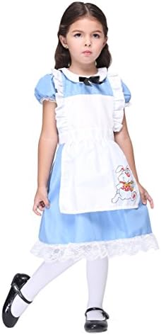 Girlscos Girl's Princess Alice In Wonderland Dress Kids Halloween Cosplay Costumes X-Large Blue