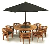 Teak Garden Dining Set 20 Piece Black