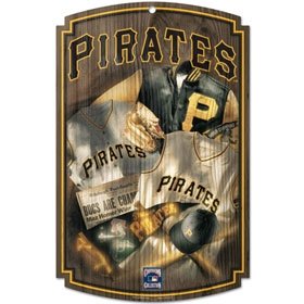 Pittsburgh Pirates Wood Sign w/ Throwback Jersey