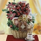 Treats For Two Gift Basket for Dog & Owner : Basket Theme CHRISTMAS : Bow Style Elegant Hand Tied Bow