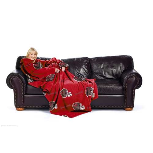 Tampa Bay Buccaneers Adult Comfy Throw Blanket with Sleeves