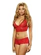 Red Lace Cami Set Matching Boyshorts Sexy Panties Lingerie Set