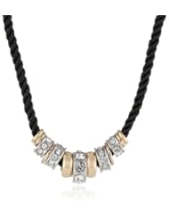 Jessica Simpson Black and Two Tone Rondelle Necklace, 20"
