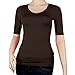 Women's Basic Elbow Sleeve V-Neck Cotton T-Shirt Plain Top (Plus