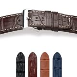 HIRSCH Tritone M, Louisiana Alligator, 59 Black matt, 22 mm, Steel Buckle