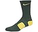 Nike Elite Cushioned Basketball Socks (Large) Noble Green/Yellow Strike/Yellow Strike
