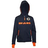 Chicago Bears Women's Chant Navy Full Zip Hooded Sweatshirt - Large
