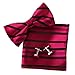 EBC1A07 Multicolored Gift Idea Silk Pre-tied Bowtie Cufflink Hanky Set By Epoint