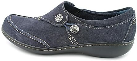 Clarks Ashland Lane Womens Size 9.5 Blue Moc Suede Loafers Shoes