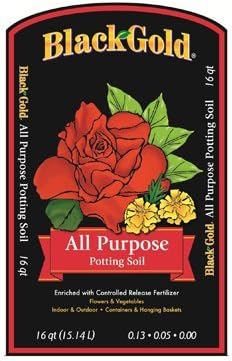 Black Gold 1410102 16 QT U 16 Quart All Purpose Potting Soil With Fertilizer