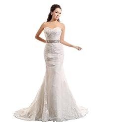 Sweetheart Lace Corset   Waistline Mermaid  Dress