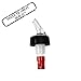 12 Clear Spout Black Collar Measured Bottle Pourer - Auto Measuring 1 Oz