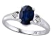 1.09 cts Genuine Sapphire and Diamond Ring - 14kt White or Yellow Gold