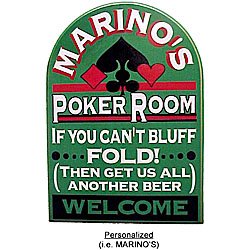 CUSTOMIZED Bluff or Fold Poker Room All Wood Decorative Sign