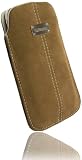 Krusell Luna Nubuck Leder Etui Tasche f&uuml;r HTC Desire S braun