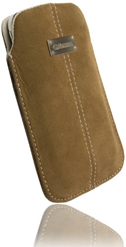 Krusell Luna Nubuck Leder Etui Tasche f&uuml;r HTC Desire Z braun