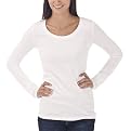 Mossimo Supply Co. Juniors Core Long Sleeve Scoopneck Top - True White