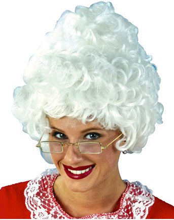 Mrs. Claus Wig Holiday Christmas X-Mas Costume