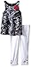 Calvin Klein Girls' Printed Georgette Tunic with White Leggings, Black/White, 3T