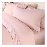 Full/Queen Solid Blush Pink 3-pcs Duvet Cover Set 300 Thread Count 100% Egy ....