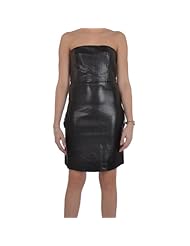Short Cotton/Faux-Leather/Viscose Mini Dress 
