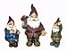 Set of 3 Garden Gnomes Statues Sculpture Yard