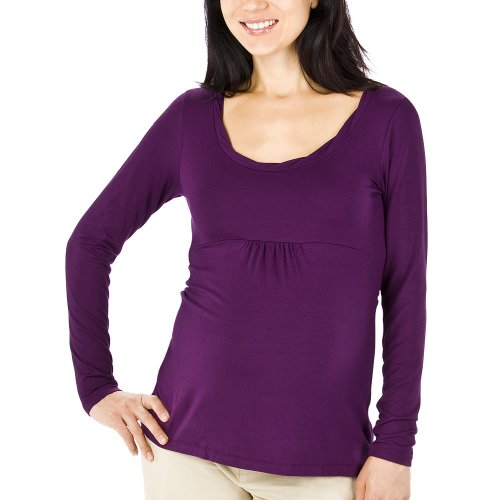 Liz Lange® Long Sleeve Twisted Scoop Neck Tee - Purple