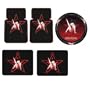 5PC Betty Boop Star Front Rear Floor Mats Steering Wheel Cover Car Suv Truck