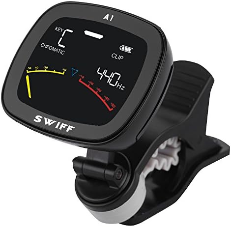 Swiff A1 Mini Clip-On Color Display Tuner Multifunction LCD Electronic Tuner for Chromatic Guitar Bass Violin Ukulele