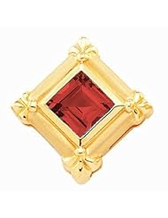 14K Yellow Gold Princess Cut Chatham Created Ruby Pendant -- LIFETIME WARRANTY