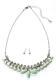 Princess Diamanté Necklace & Earrings Set
