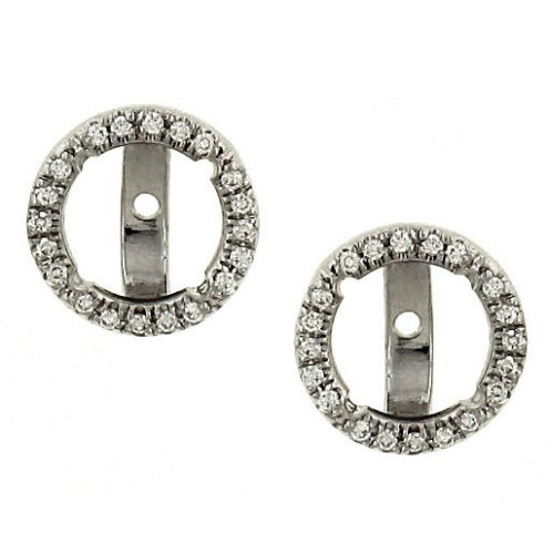 Ladies Pave set Round Diamond Earring Jackets .30cttw