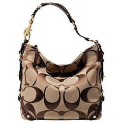 Coach Large Signature Carly Sac Bag 12872 Mahogany Brown