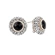 925 Silver & Round Checkerboard Onyx Earrings with 18k Gold Accents