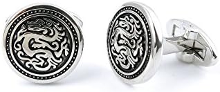 Cufflinks Cuff Links Fashion Jewelry Classical Party Shirt Bouton Mens Button Gift Classic Cloth Wedding XK950014 Silver Dragon Round