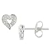 14K White Gold .06ctw Diamond Heart Shaped Stud Earrings
