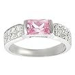 Sterling Silver Pink and White Cubic Zirconia Ring