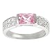 Tressa Sterling Silver Pink and White Cubic Zirconia Ring