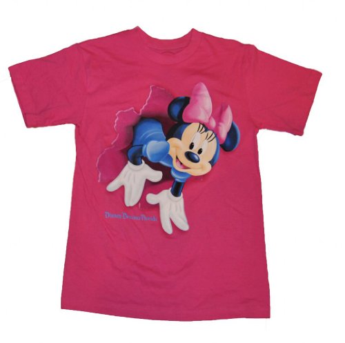 Disney Ladies T Shirt Pop Out Minnie w/ Free Disney Stickers
