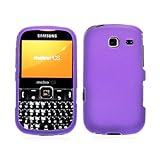 Purple Rubberized Hard Plastic Case Cover for Samsung R380 Freeform III