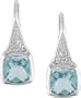 Sterling Silver Blue Topaz and Diamond Earrings