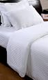 330 Thread Count - ( Non - Twisted Yarn ) Ultrasoft - White ( With Satin Stripe ) Housewife Pillowcase - 100% Egyptian Cotton Percale - Anti Dust Mite