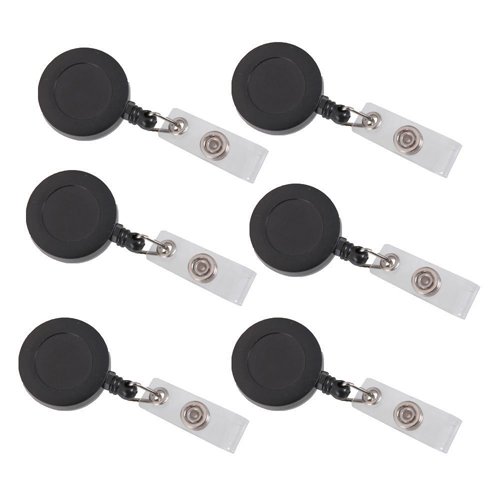 Bokit 100Pcs NEW Retractable Reel ID Badge Key Card Name Tag Holders with Belt Clip for Keys-ids-badges Black