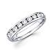 14k White Gold Channel Set 5 Round Diamond Womens Wedding Ring Band .29ct (G-H Color, SI2 Clarity)