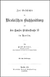 Nicolai, Friedrich, Bd.3 : Zur Geschichte der Nicolaischen Buchhandlung